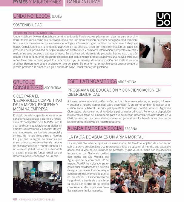 La Guía Corresponsables recoge la propuesta de Undo Notebook en favor del medio ambiente